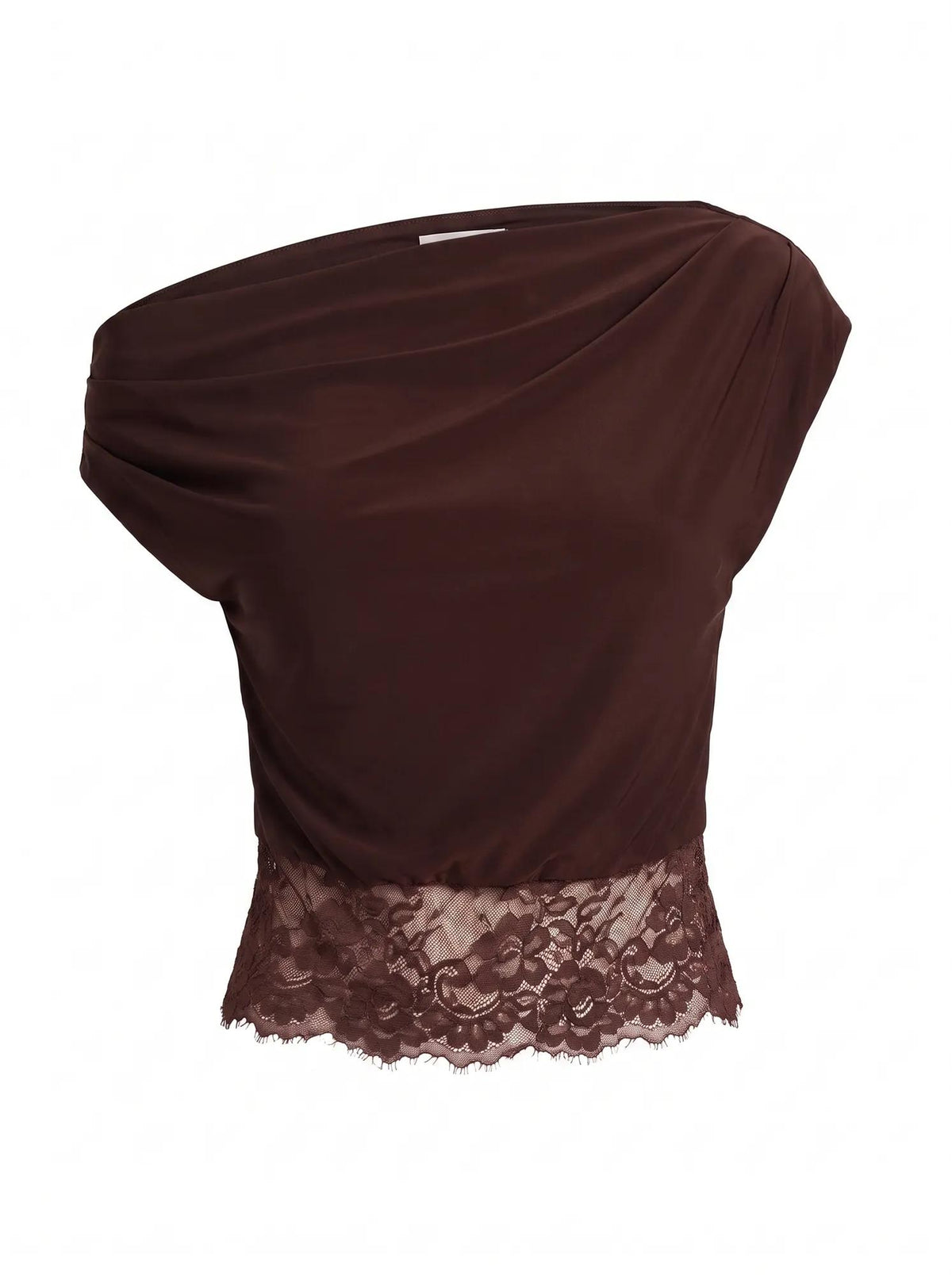 Quinn Tipped Lace Top Chocolate Co-ord_mannequin