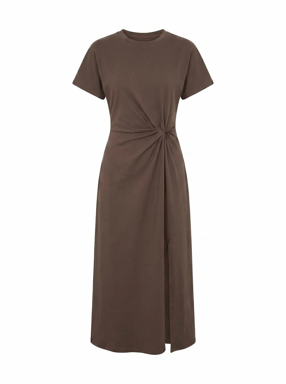 Rose T-Shirt Twist Midi Dress Chocolate Bark_mannequin