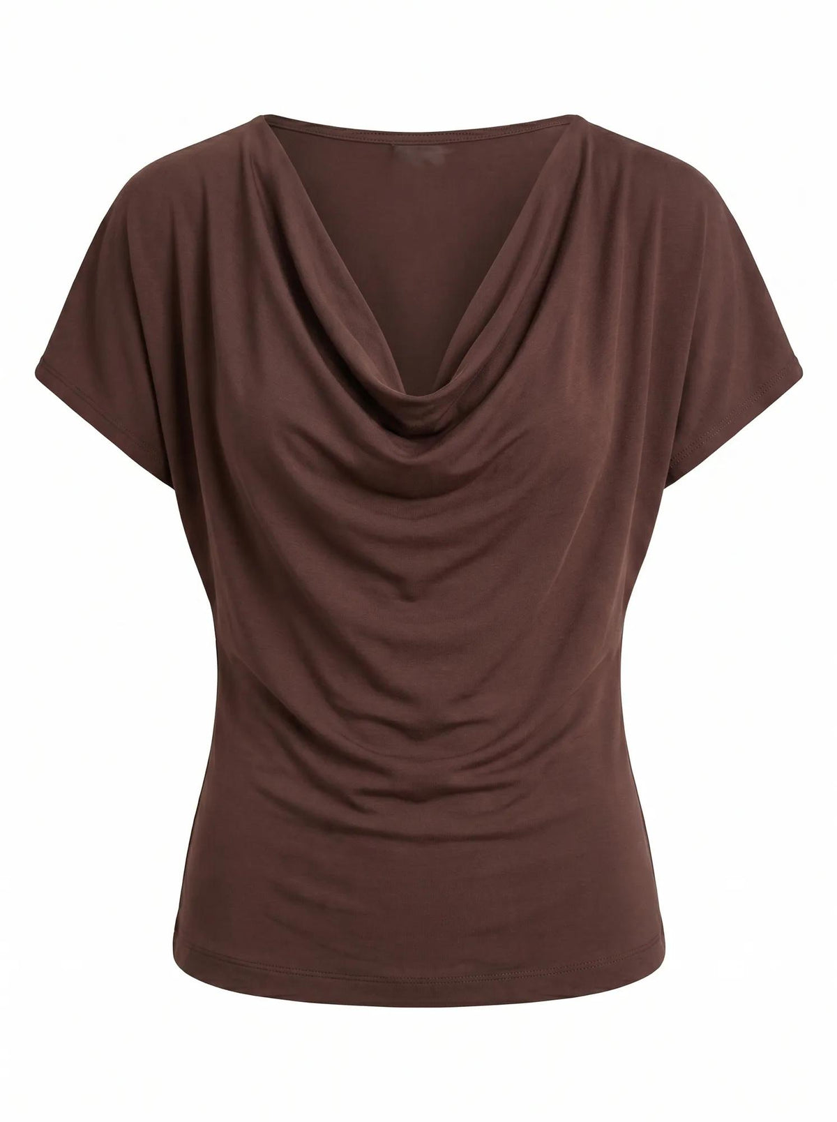 Phoebe Draped Cowl Top Bark_mannequin
