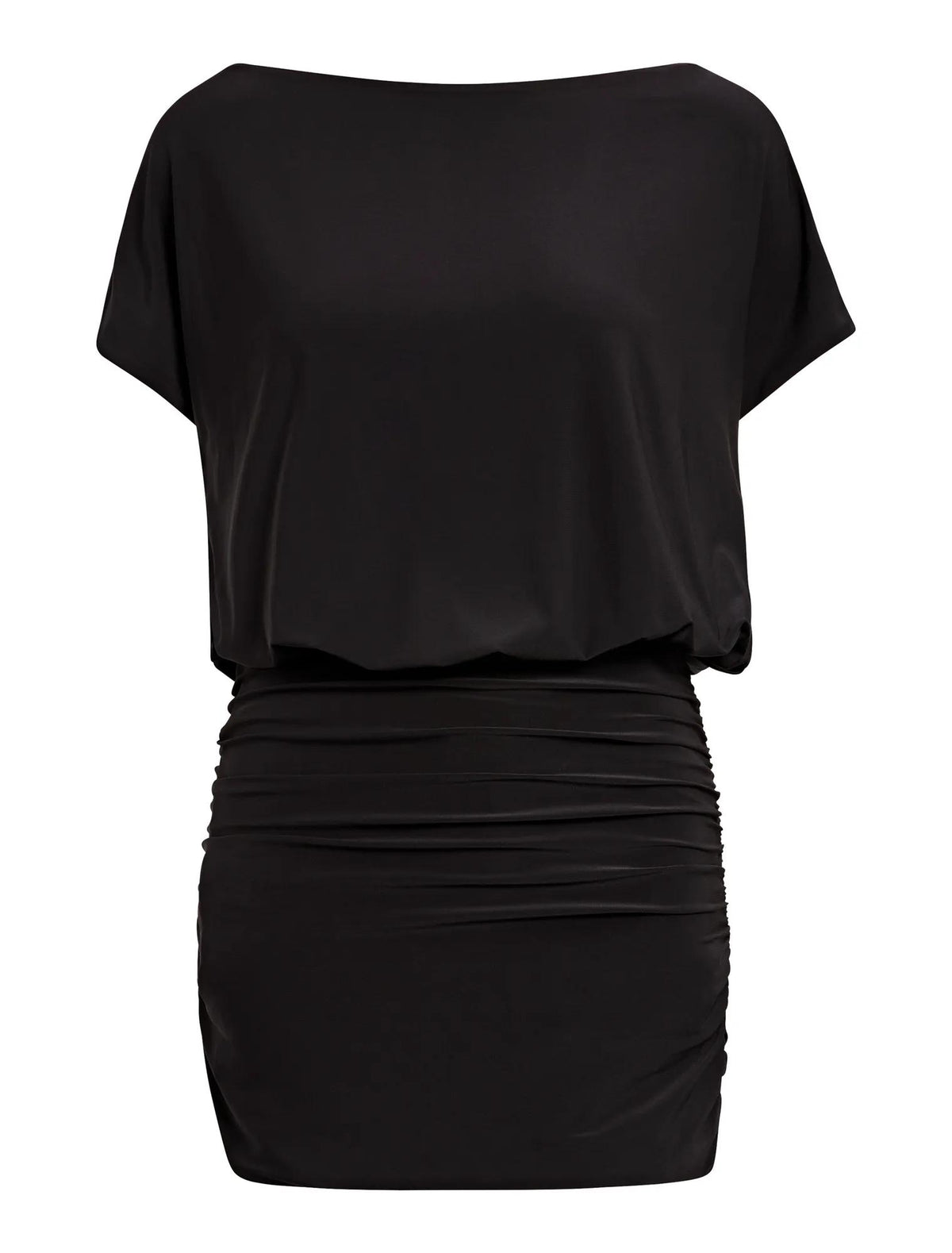 Kiara Tipped Draped Jersey Mini Dress Black_mannequin