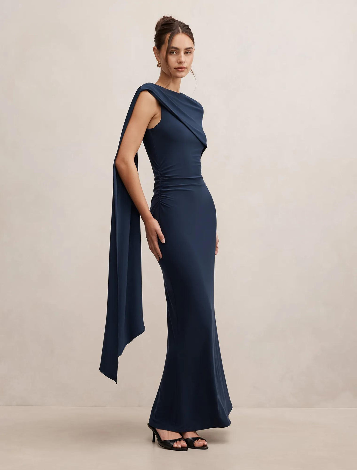 Kosa Cape Scarf Maxi Dress Ink Navy