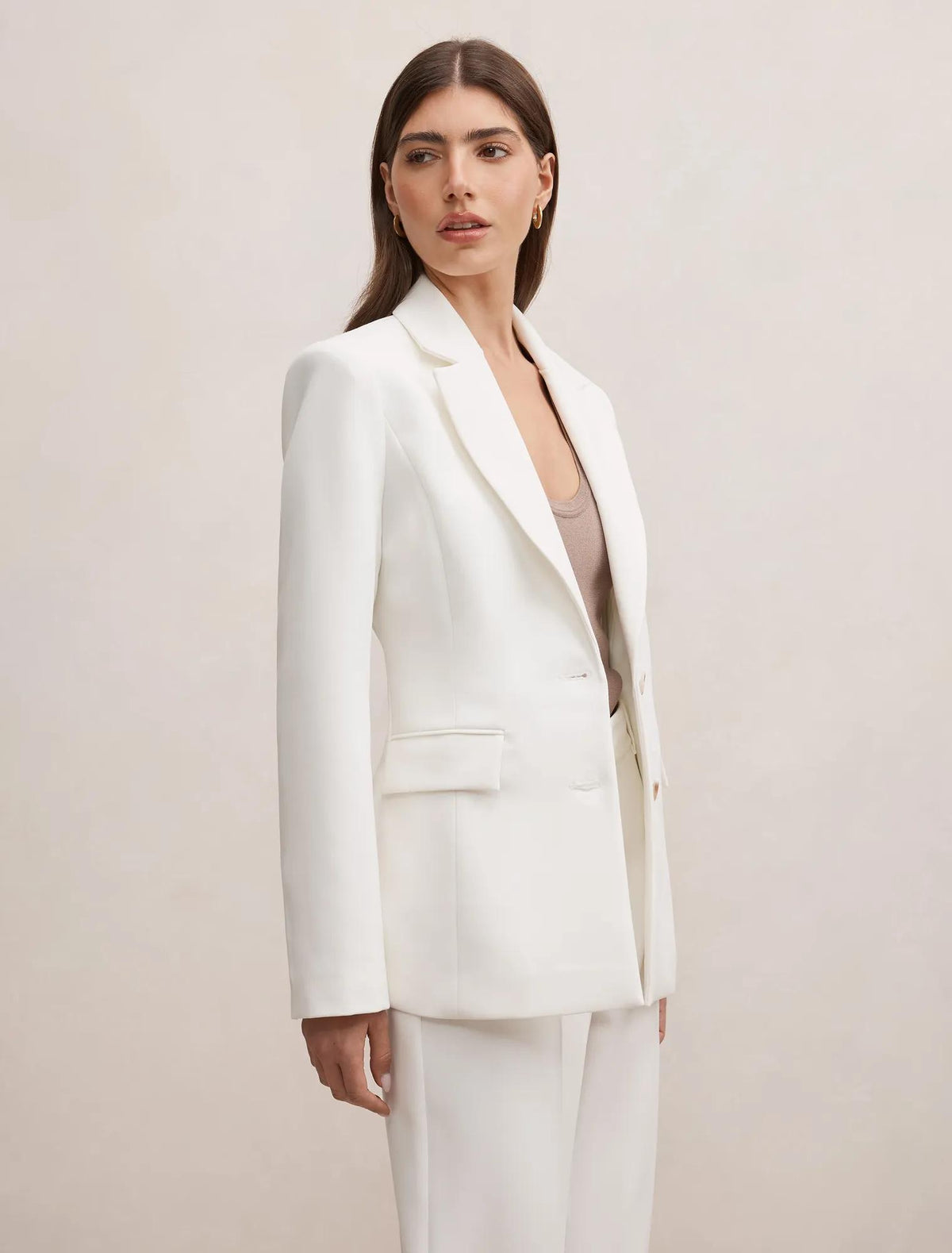 Lee Nipped Waist Blazer Porcelain Suit