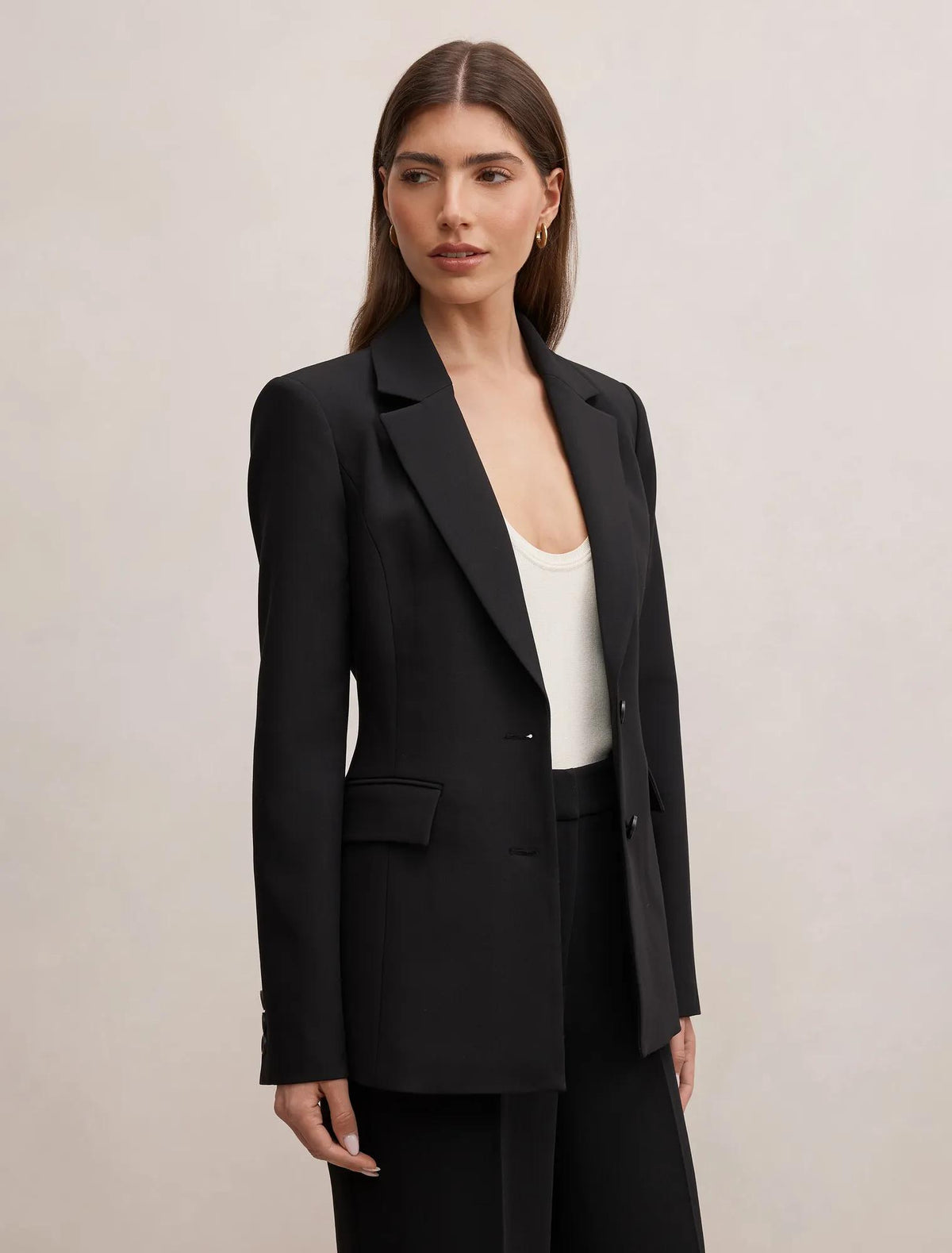 Lee Nipped Waist Blazer Black Suit