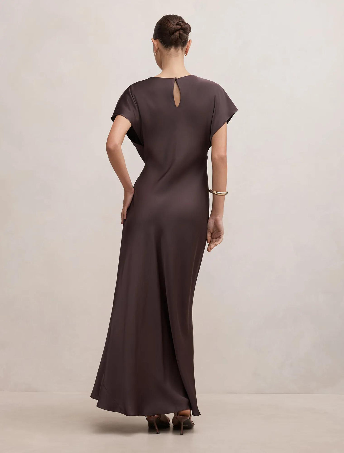 Ada Grown On Sleeve Maxi Dress Warm Chocolate