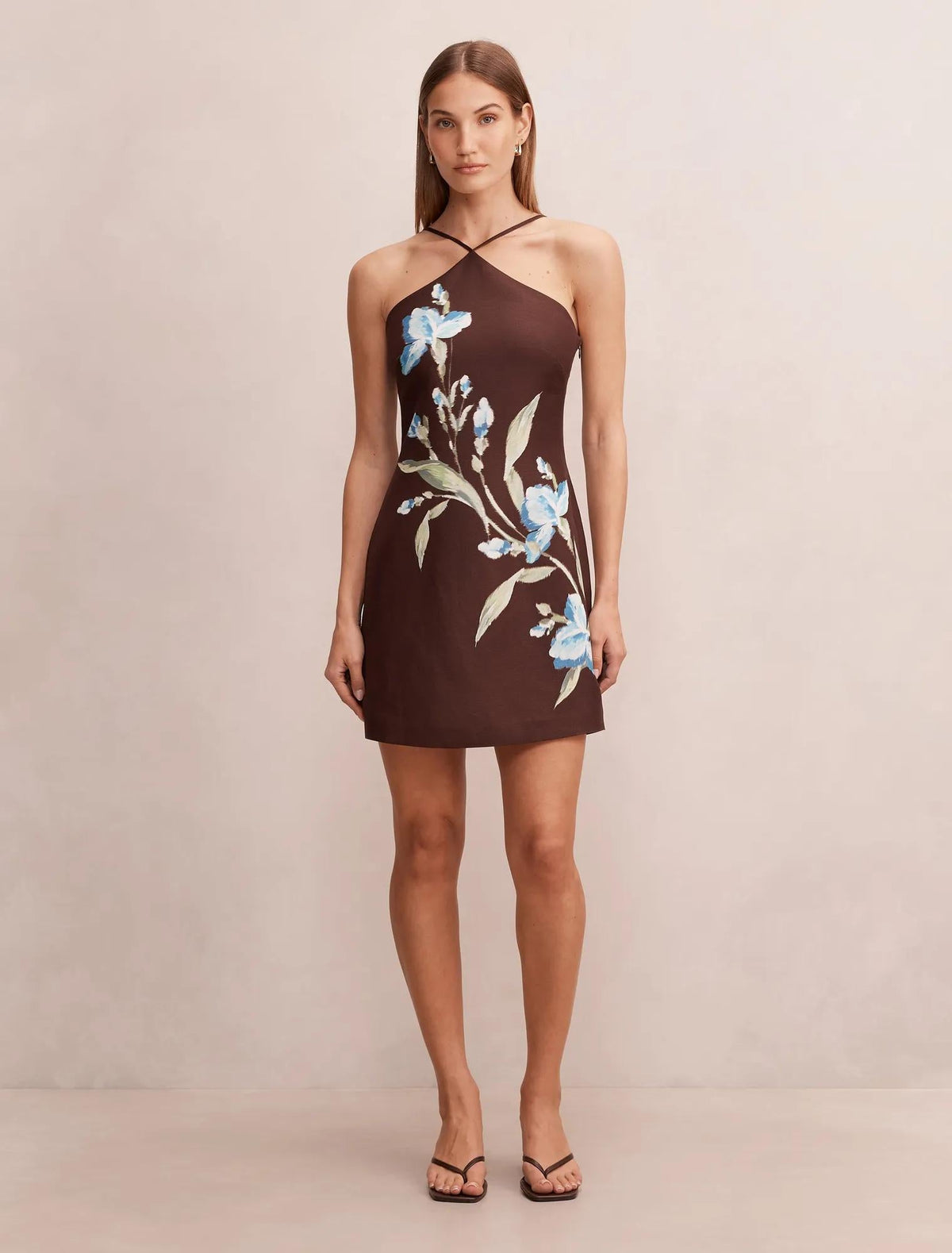 Beau Halter Neck Mini Dress Halifax Floral