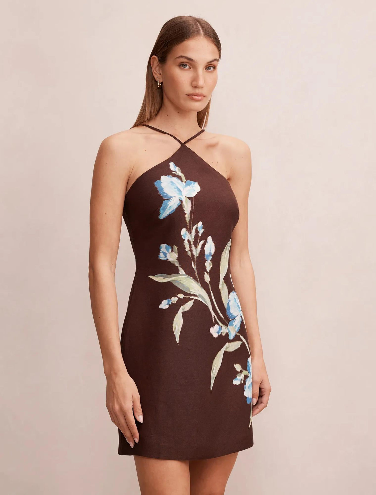 Beau Halter Neck Mini Dress Halifax Floral