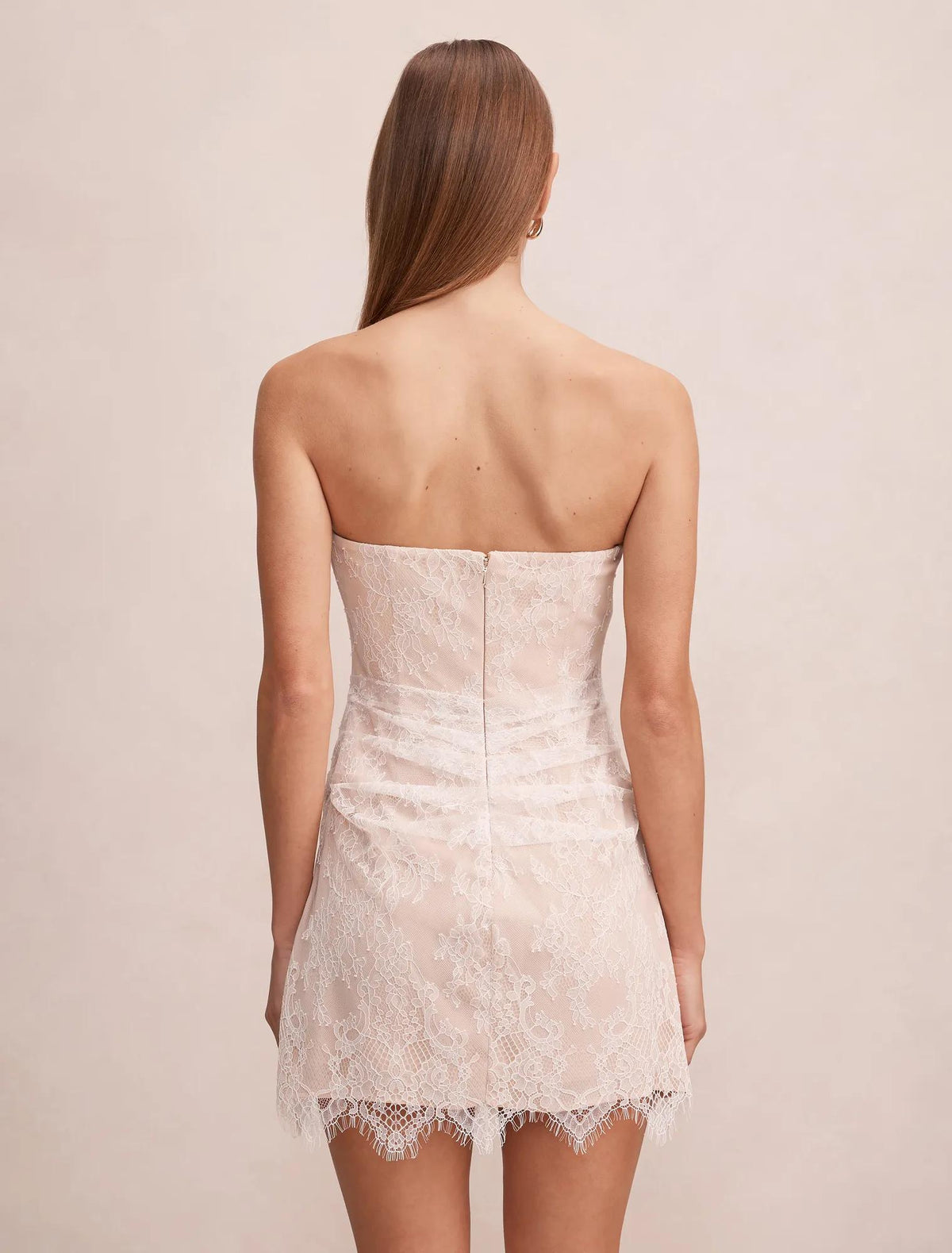 Brenna Corset Lace Mini Dress Ivory