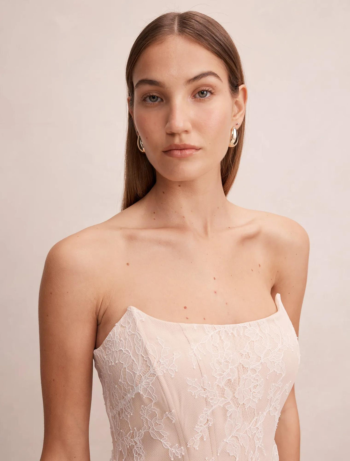 Brenna Corset Lace Mini Dress Ivory