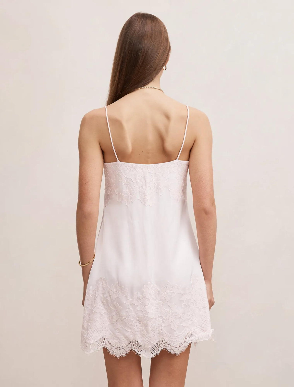 Haven Lace Trim Mini Dress Pink Whisper