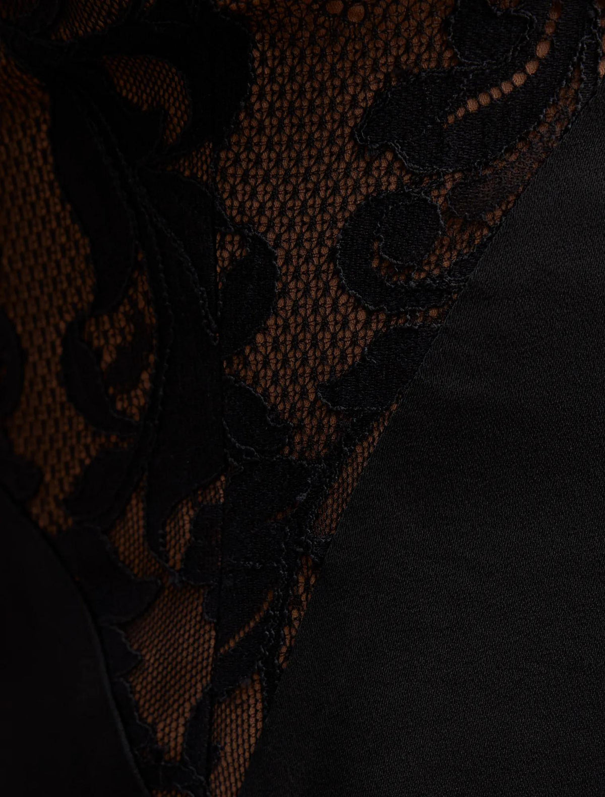 Salome V Neck Lace Maxi Dress Black
