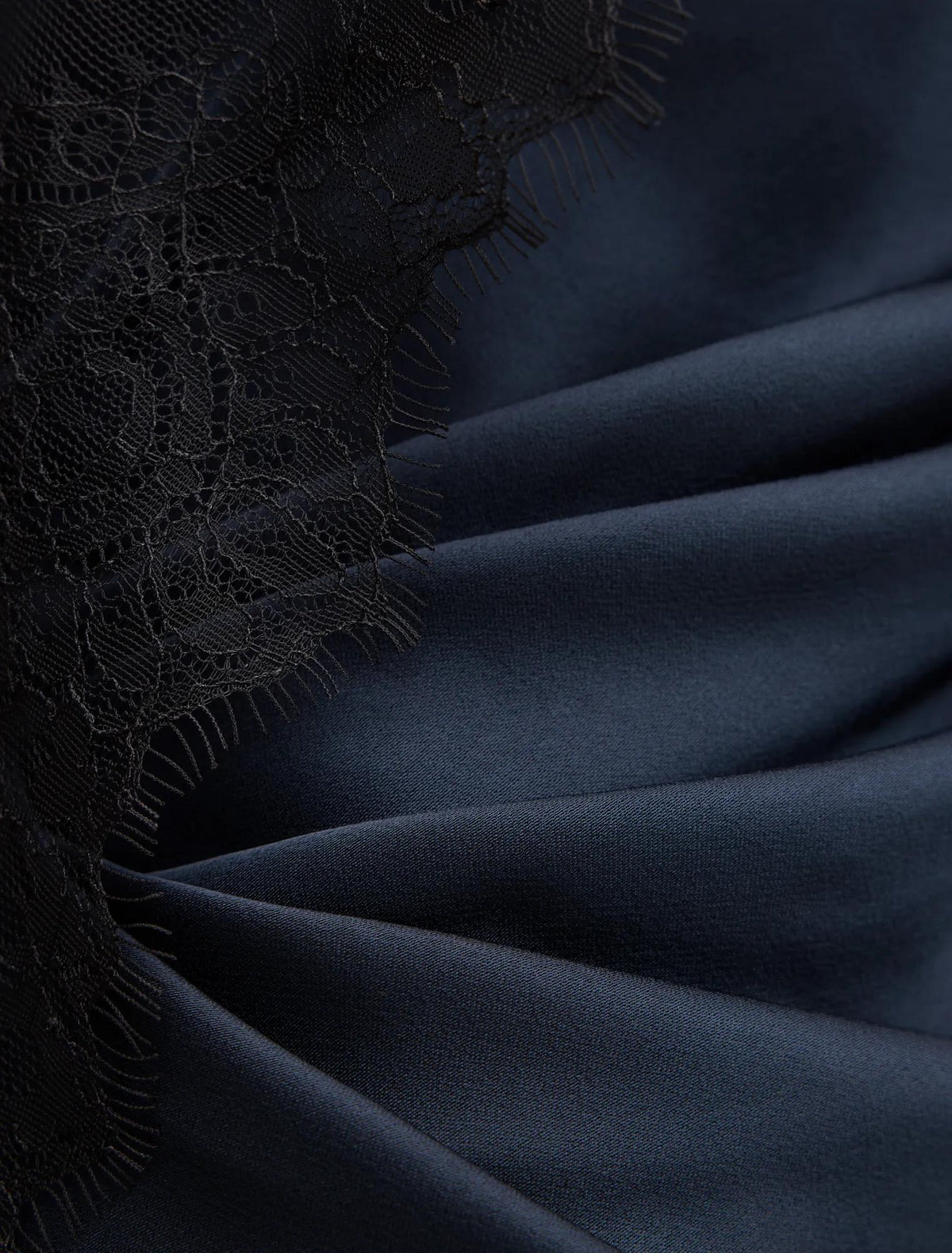 Sylvie Asym Satin Bias Dress Navy/Black
