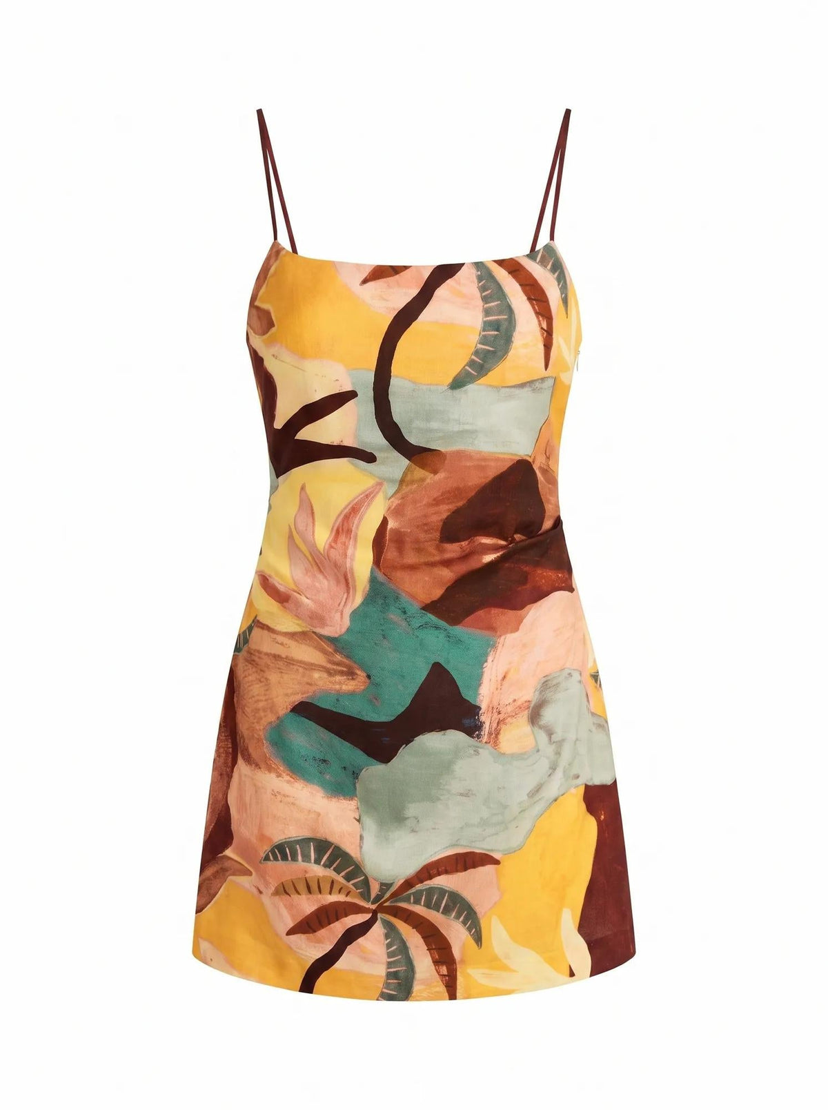 Mel Strappy Linen Mini Dress Arndale Abstract