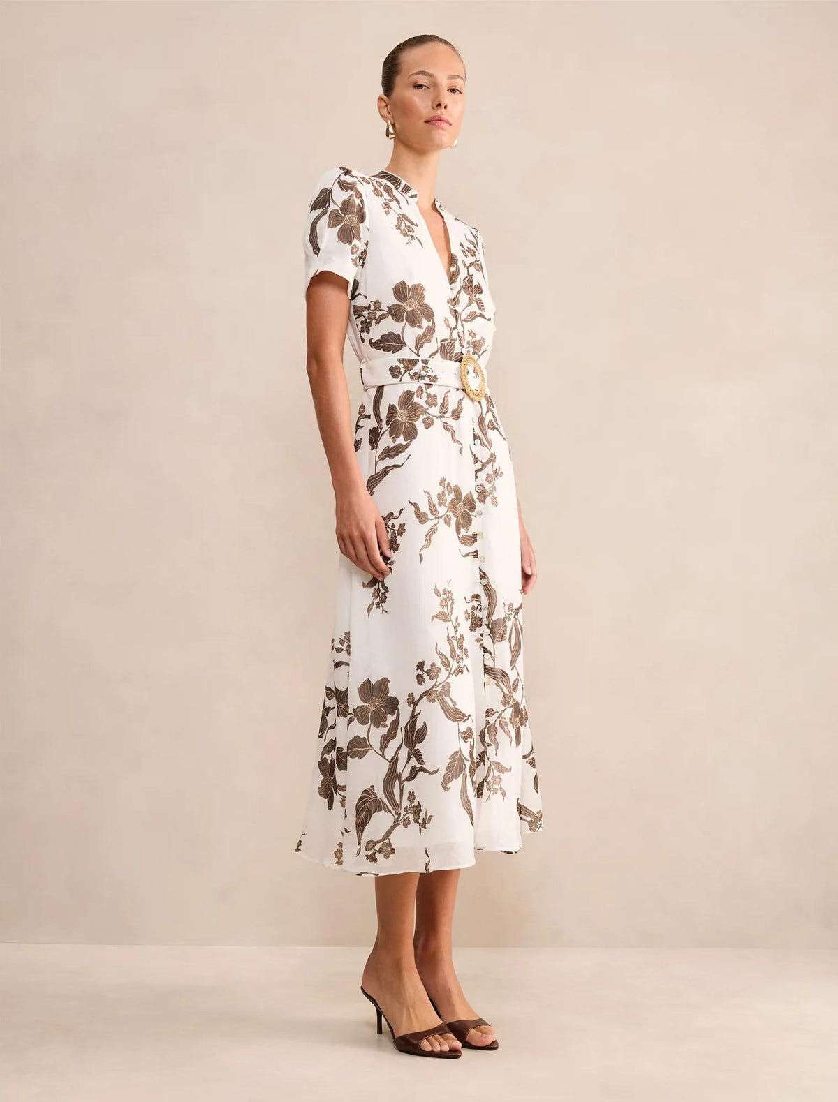 Bree Printed Shirt Midi Dress Light Mei Floral