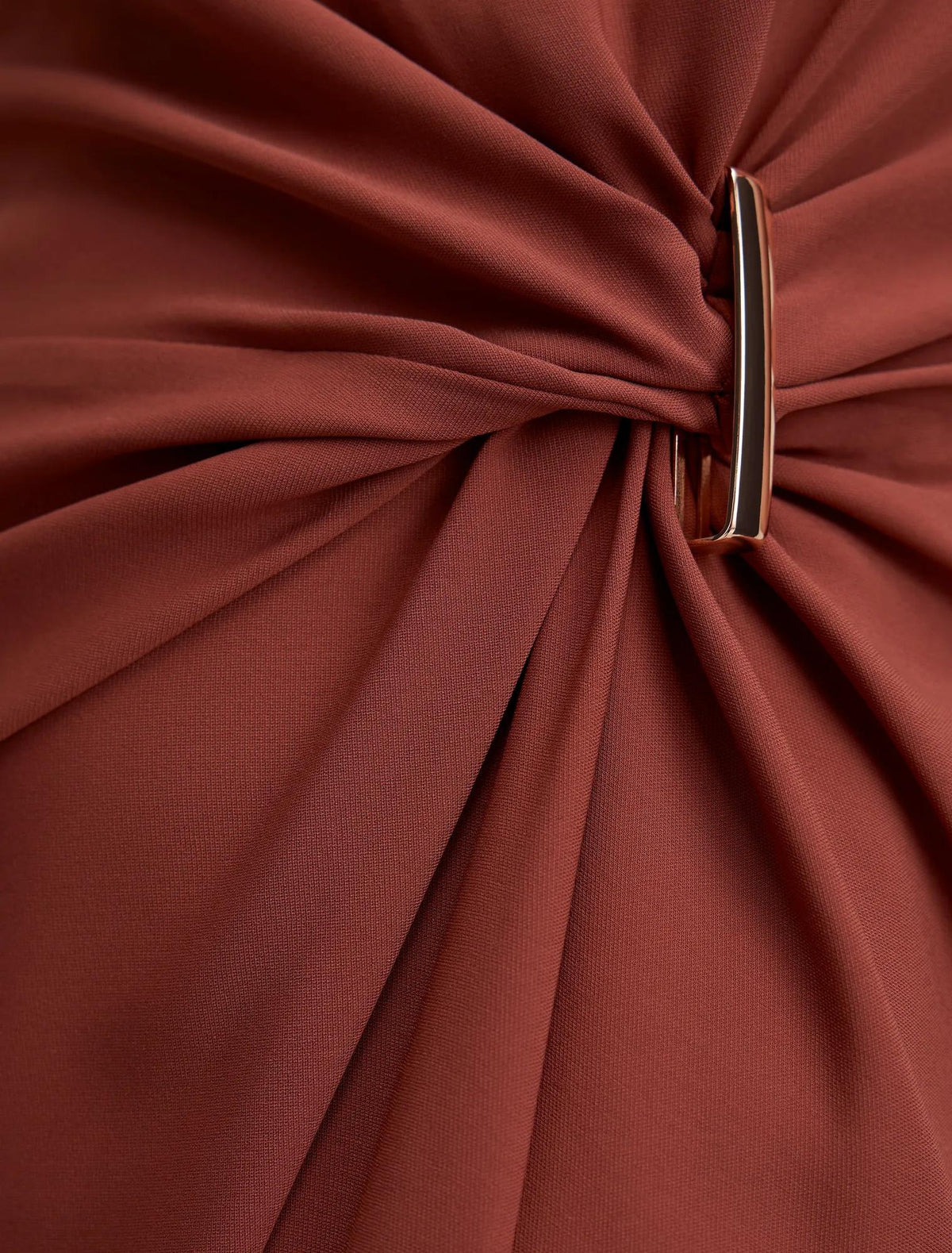 Wren Hardware Detail Midi Dress Rust