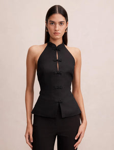 Isla Halter Top Black