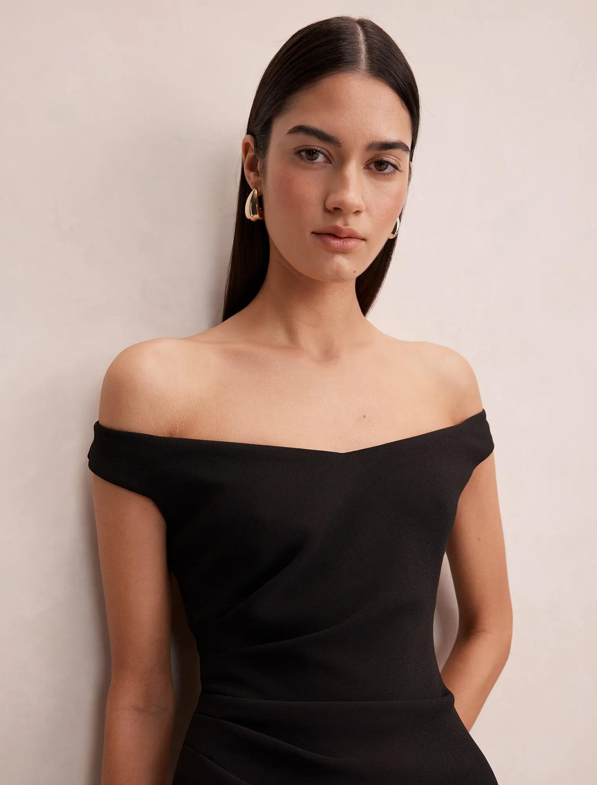Margot Off Shoulder Mini Dress Black