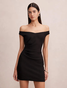 Margot Off Shoulder Mini Dress Black