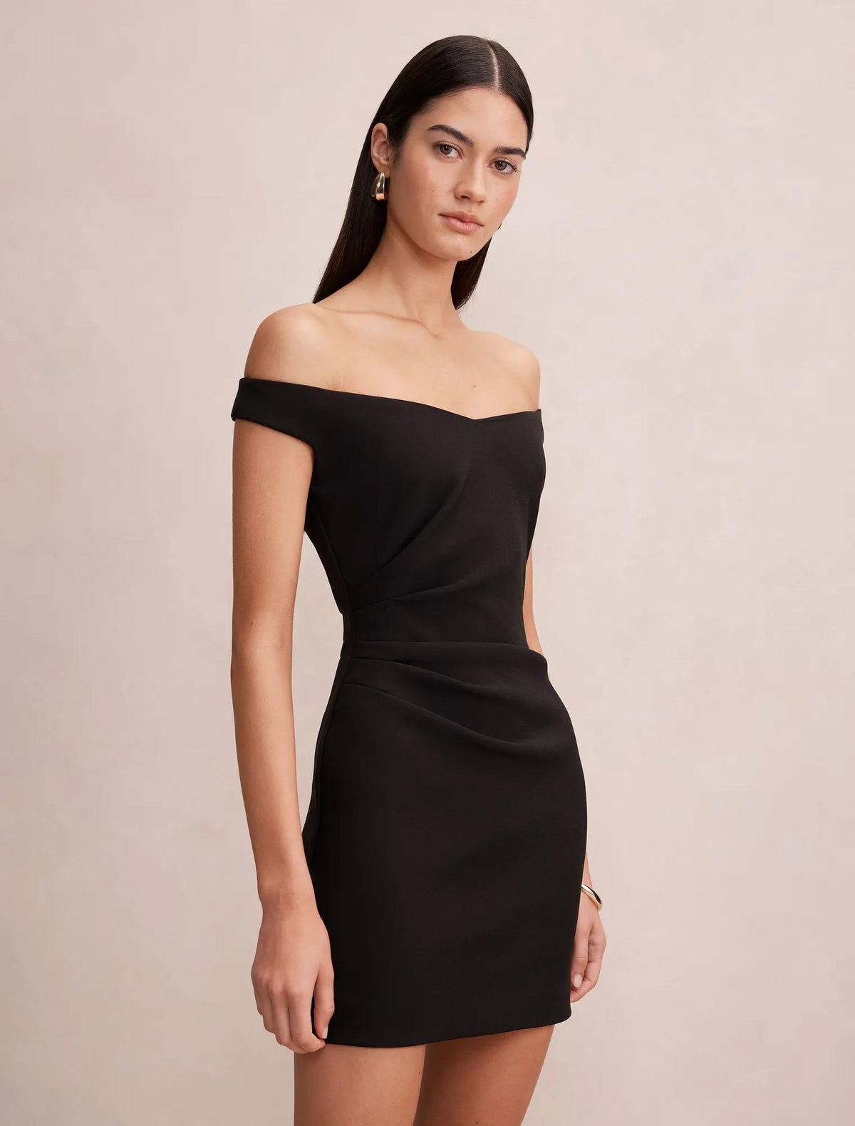 Margot Off Shoulder Mini Dress Black