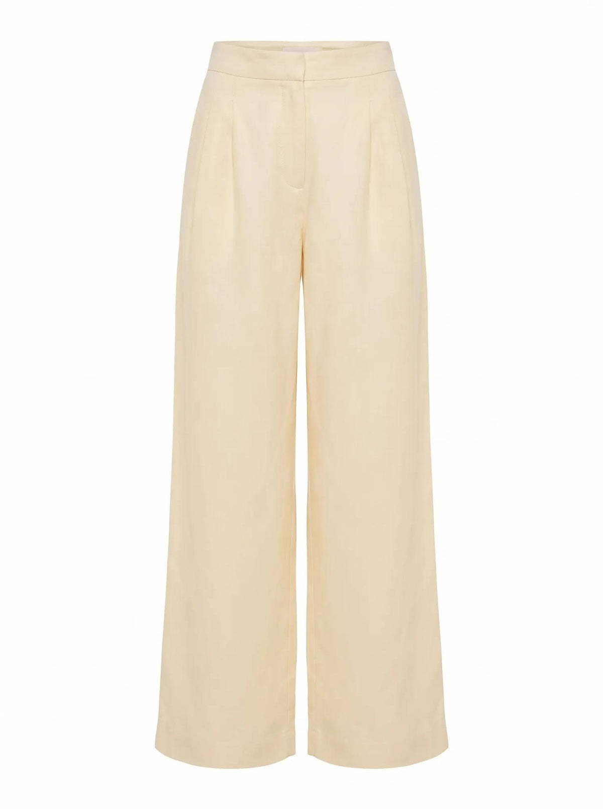 Eva Petite Linen Wide Leg Pants Butter Yellow Co-ord_mannequin