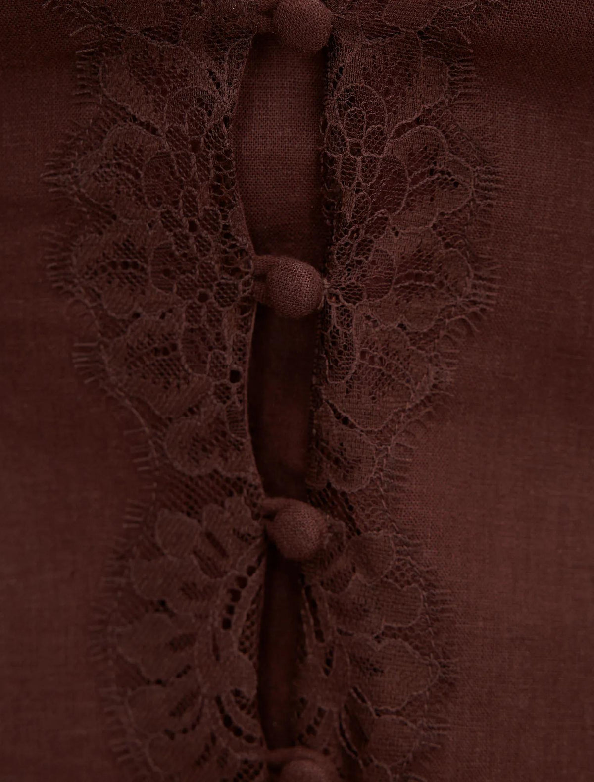 Ingrid Lace Trim Blouse Chocolate