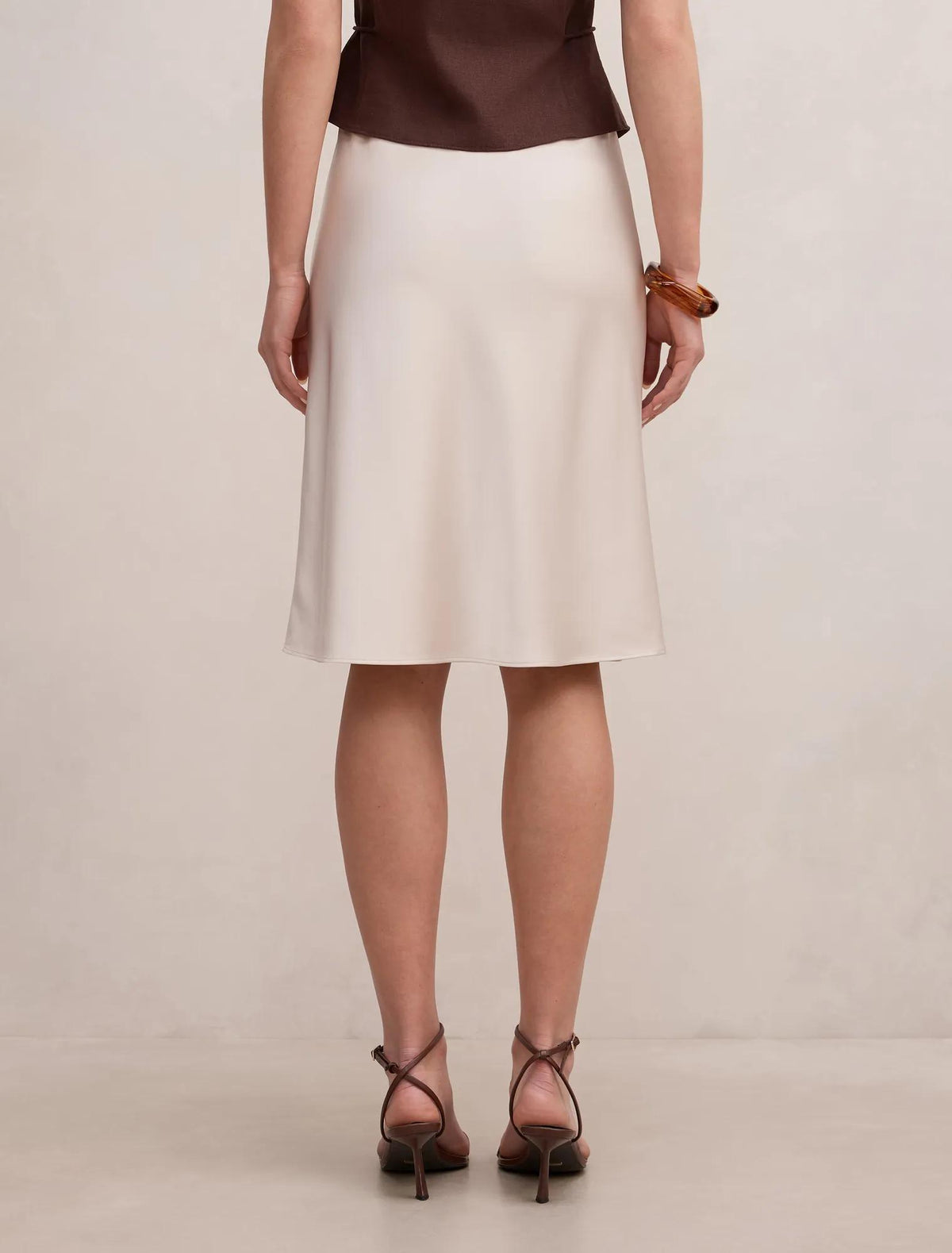Selena Satin Skirt Cream
