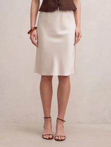 Selena Satin Skirt Cream