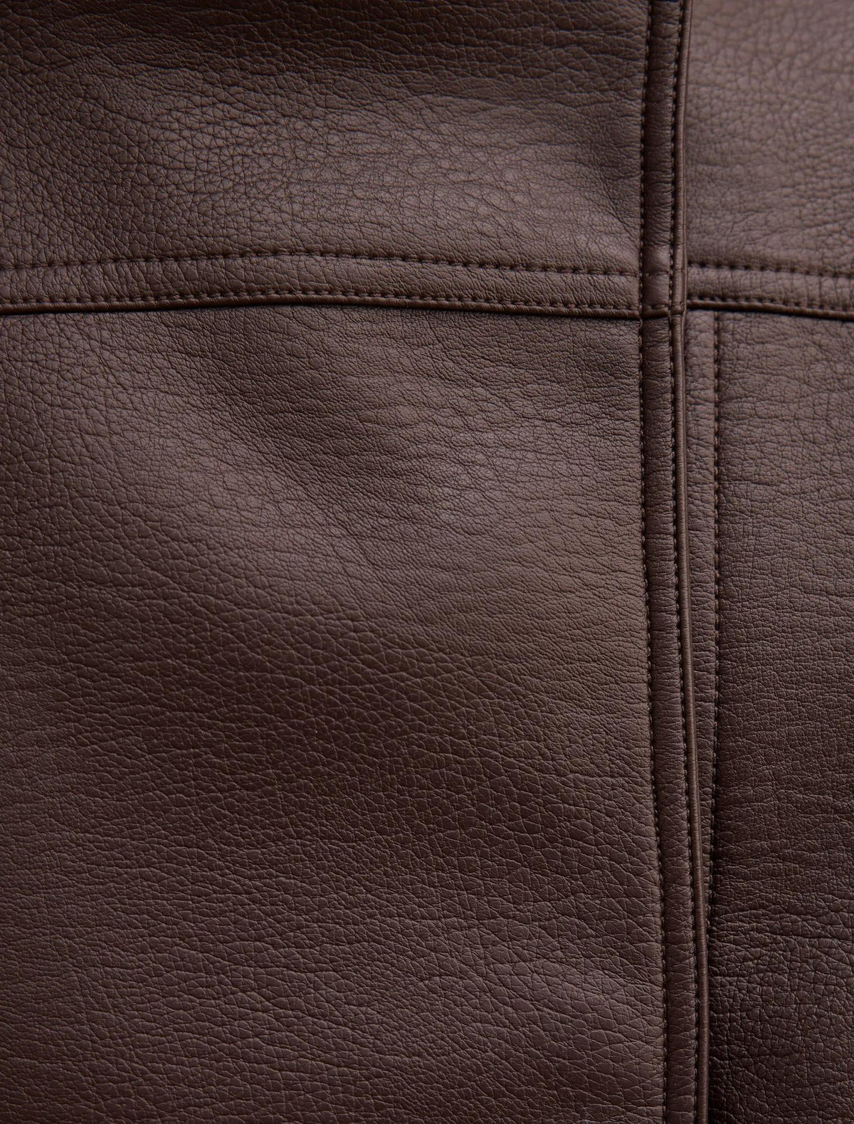Bex Double Funnel Neck Faux Leather Jacket Deep Plum