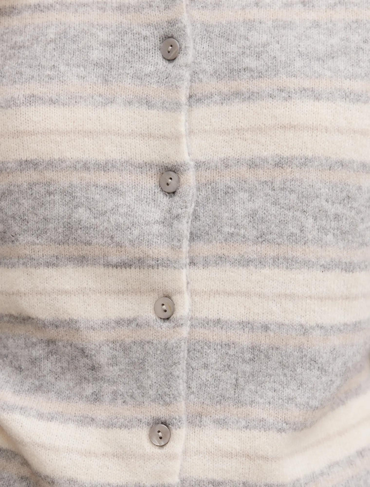 Eloise Stripe Knit Cardigan Grey/Oat Stripe