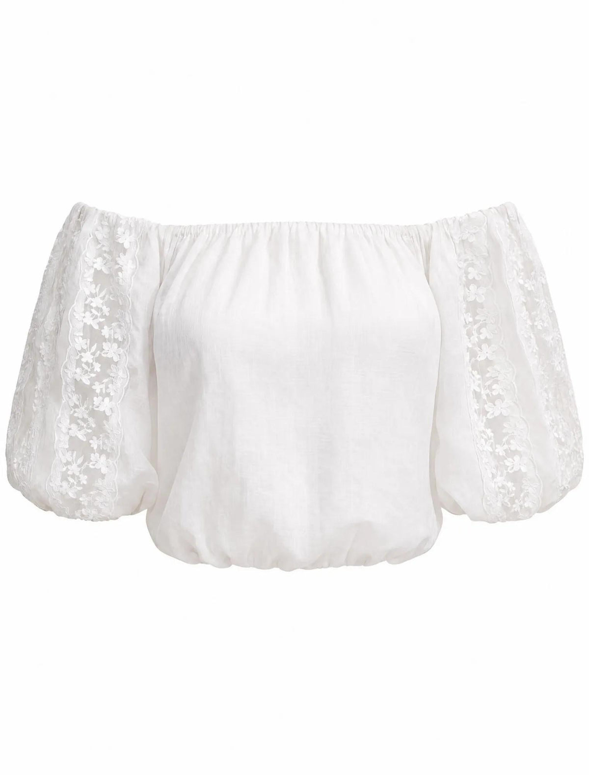 Naomi Off Shoulder Bubble Top Porcelain Co-Ord_mannequin