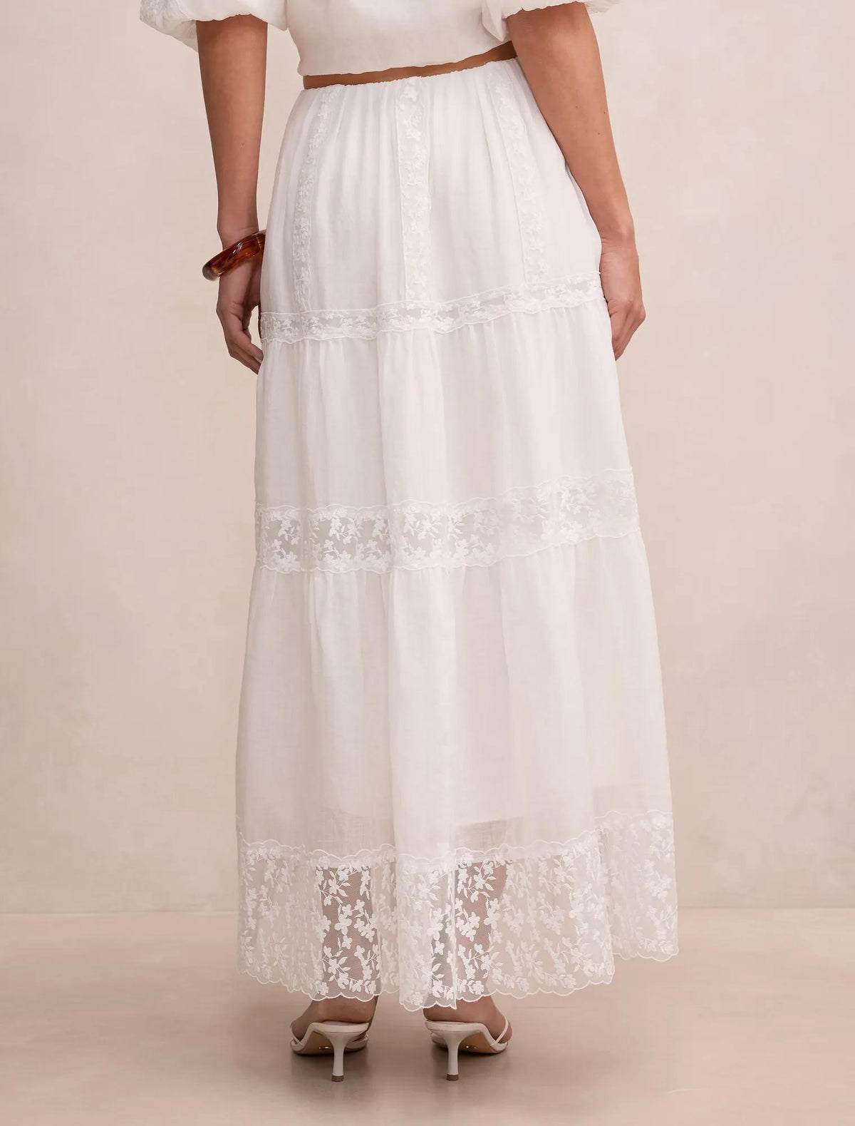 Naomi Elastic Maxi Skirt Porcelain Co-Ord