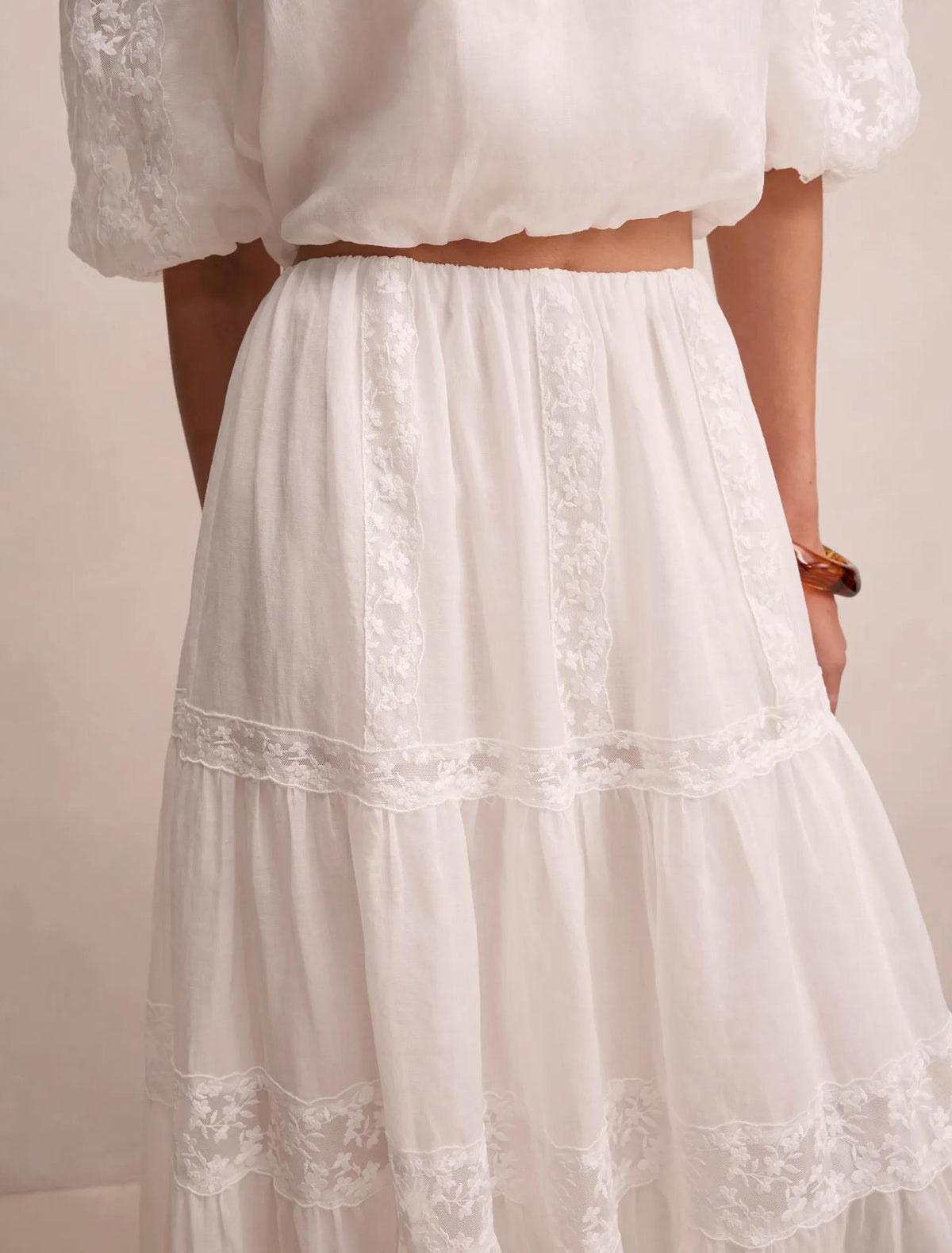 Naomi Elastic Maxi Skirt Porcelain Co-Ord