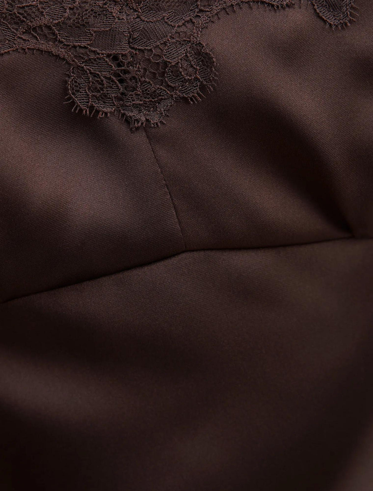 Juliette Lace Trim Top Cocoa Brown