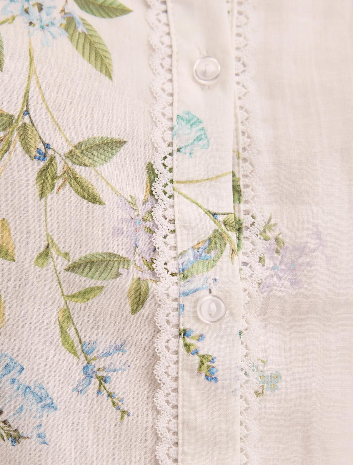 Posie Lace Detail Blouse Light Glade Floral