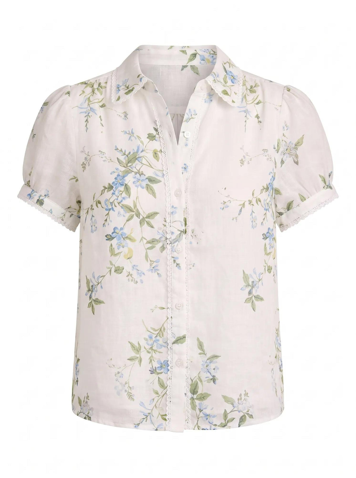 Posie Lace Detail Blouse Light Glade Floral_mannequin