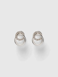 Cici Circle Link Earring Silver/ Crystal_mannequin