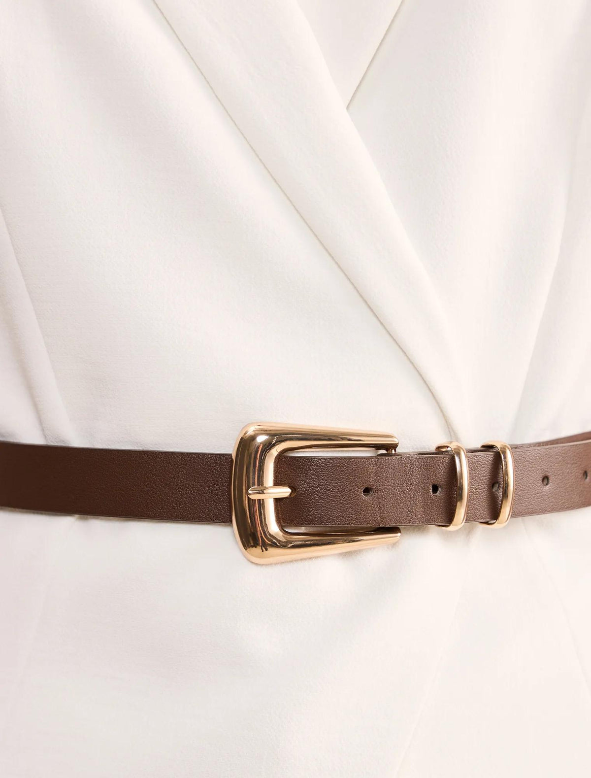 Ayla Tailored Belted Jumpsuit Porcelain