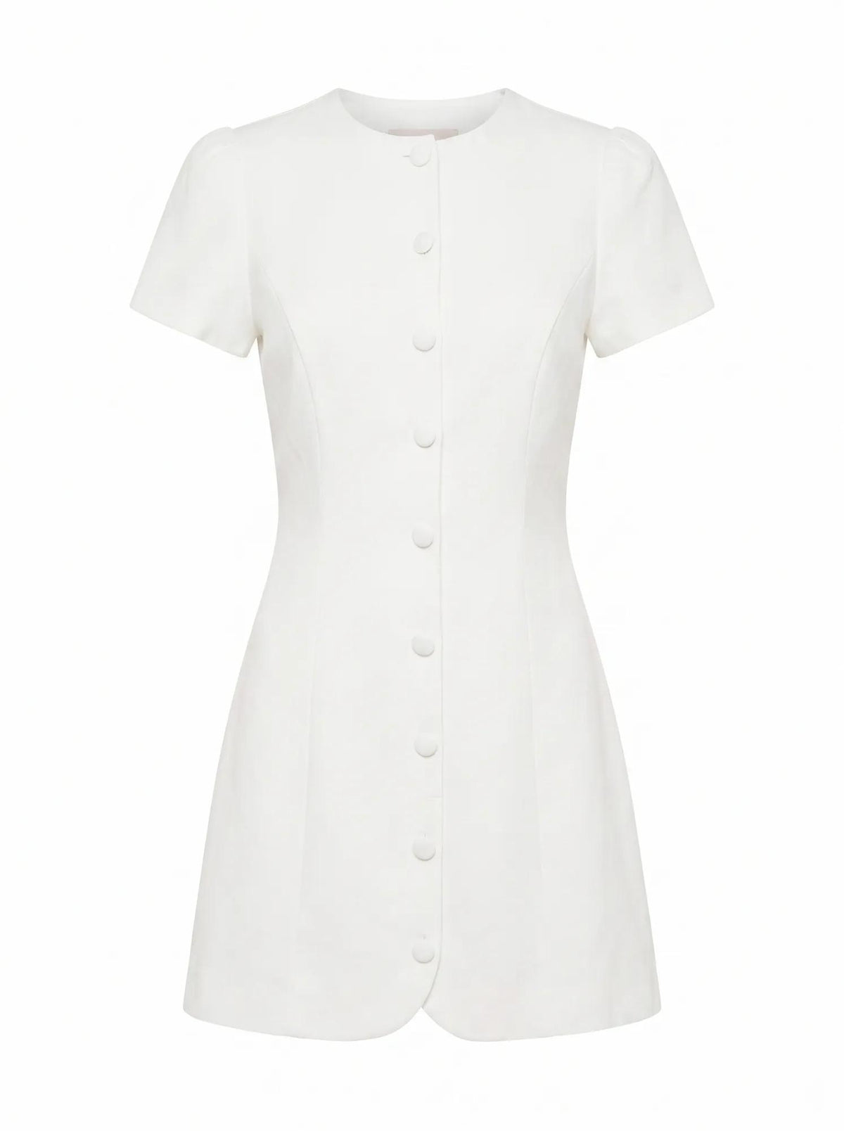 Elinda Button Up Linen Mini Dress Porcelain_mannequin