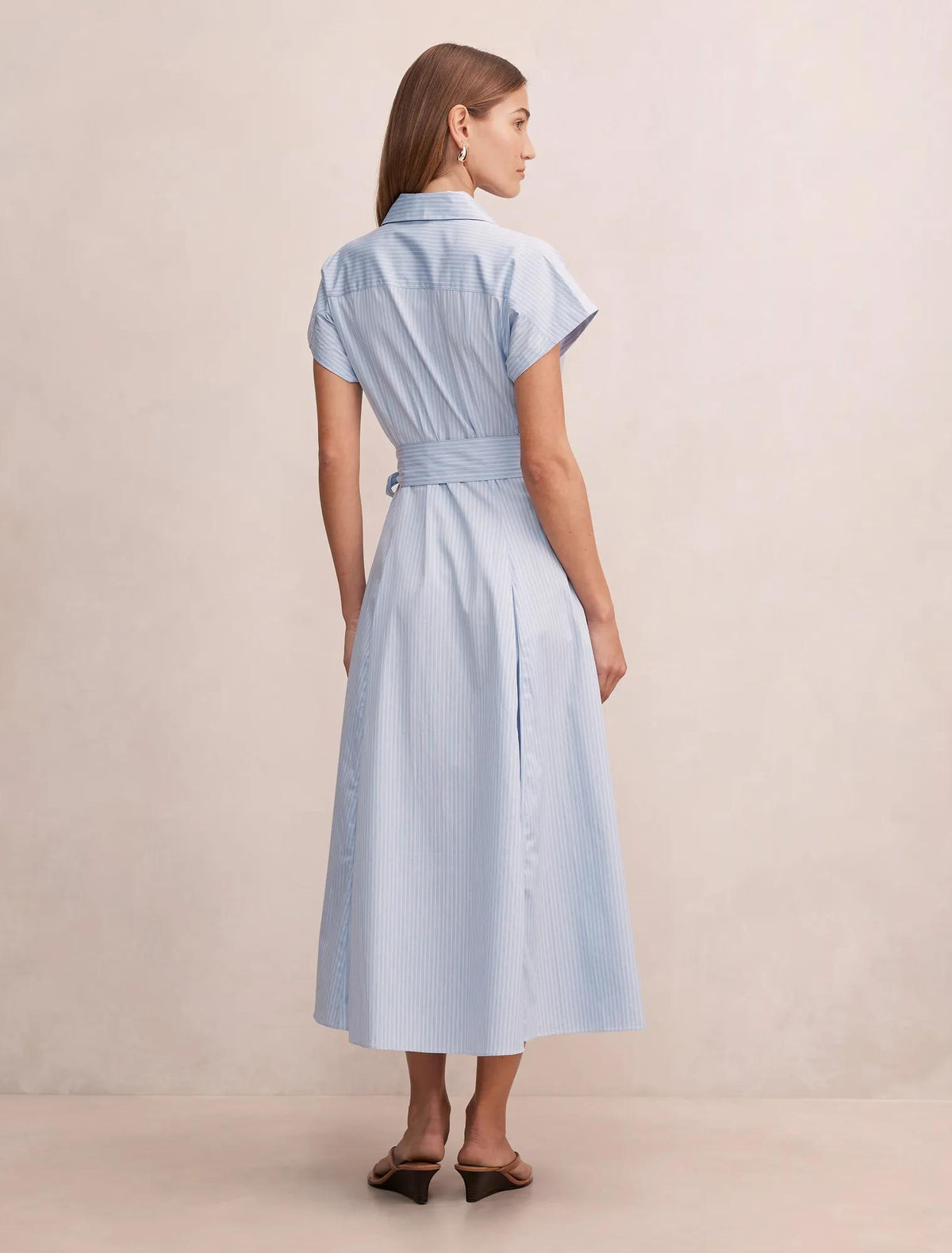 Mina Stripe Shirt Midi Dress Blue Stripe