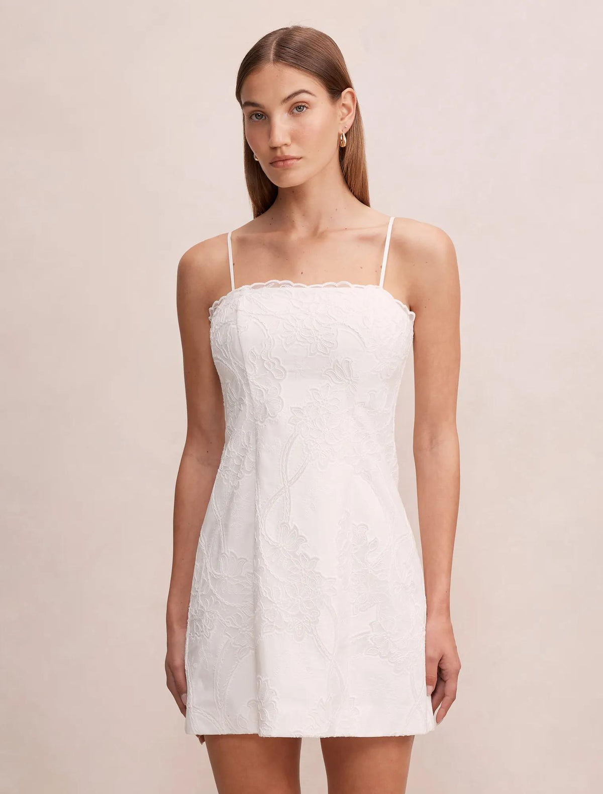 Annika All Over Lace Mini Dress Porcelain