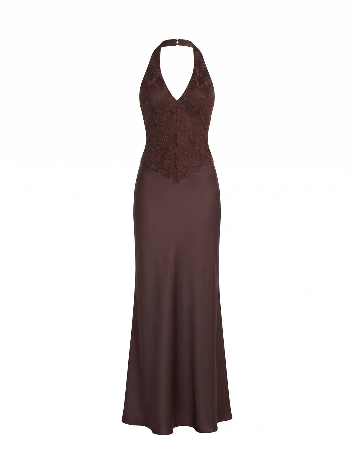 Mandi Lace Halter Neck Dress Chocolate Freckle_mannequin