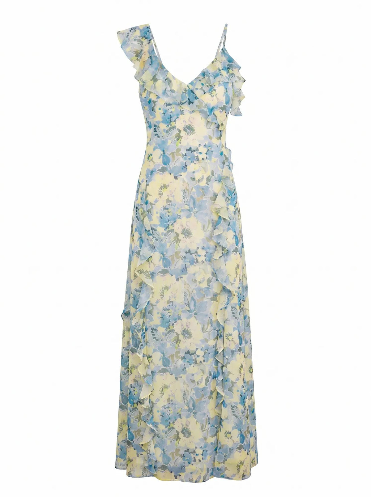 Lorenze Ruffle Maxi Dress Tourello Floral_mannequin