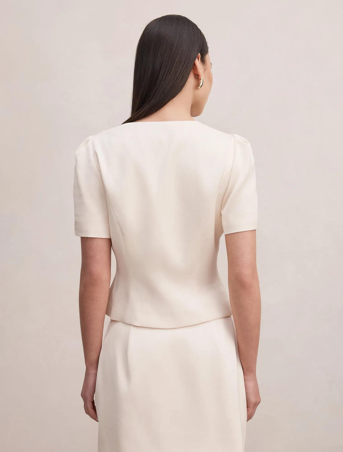 Tarni Structured Satin Blouse Powder Puff Co-ord