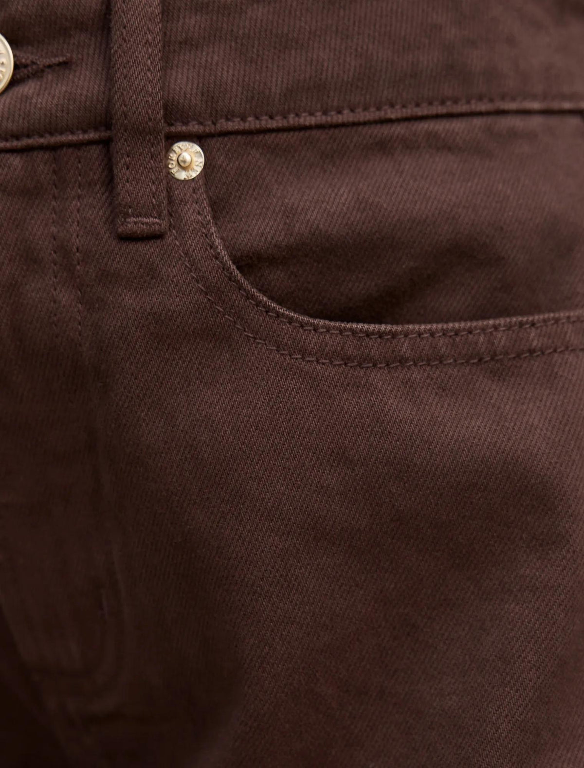 Nicki Petite Mid Rise Straight Jeans Chocolate