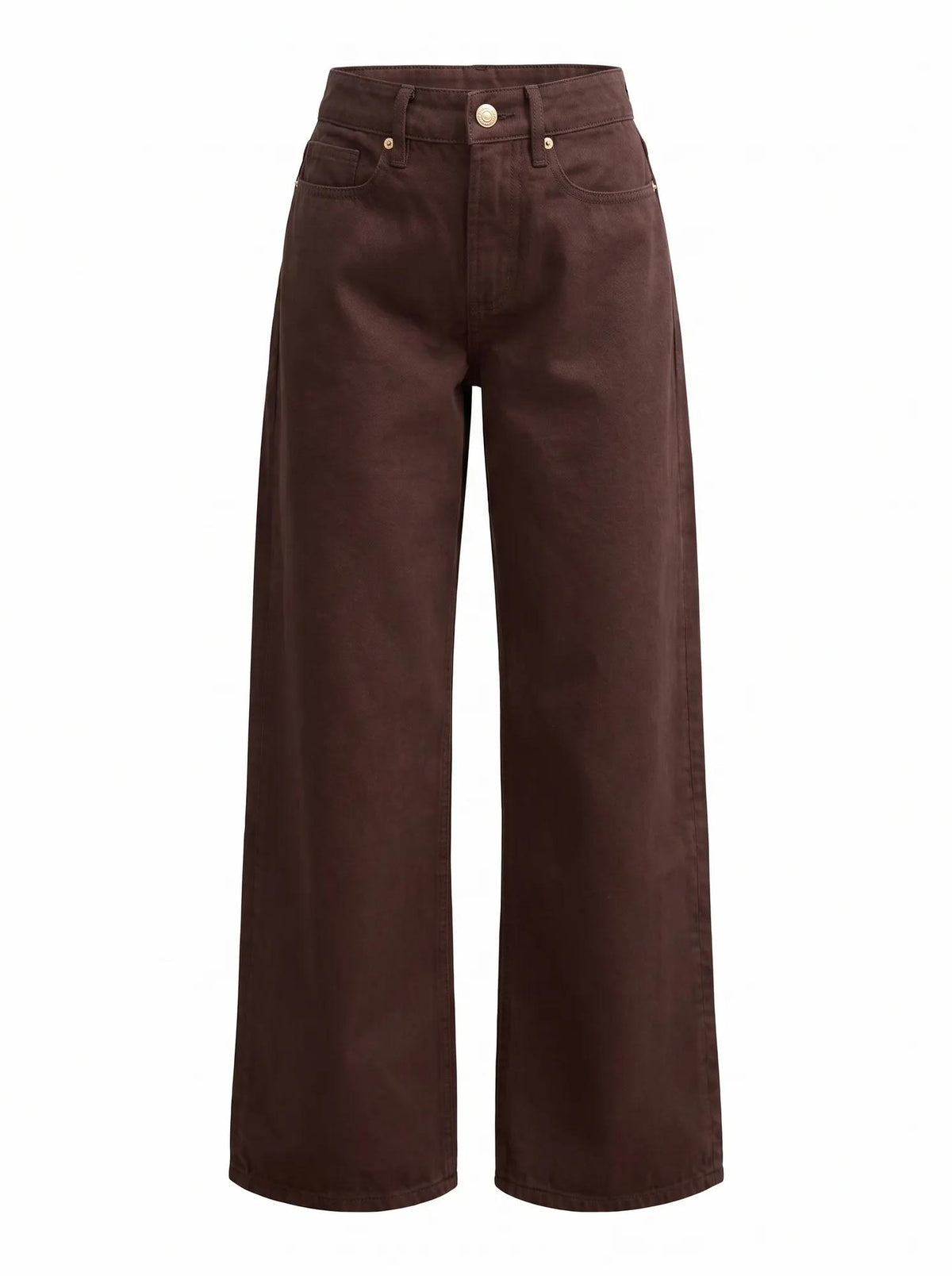 Nicki Petite Mid Rise Straight Jeans Chocolate_mannequin