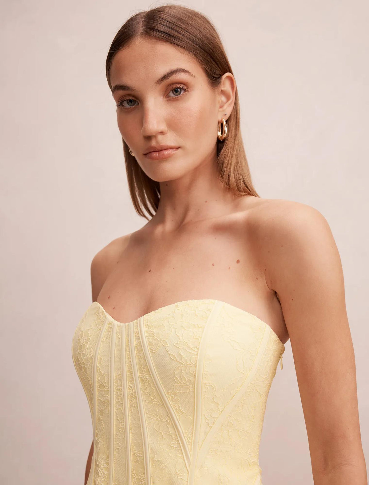 Myla Lace Corset Maxi Dress Lemon