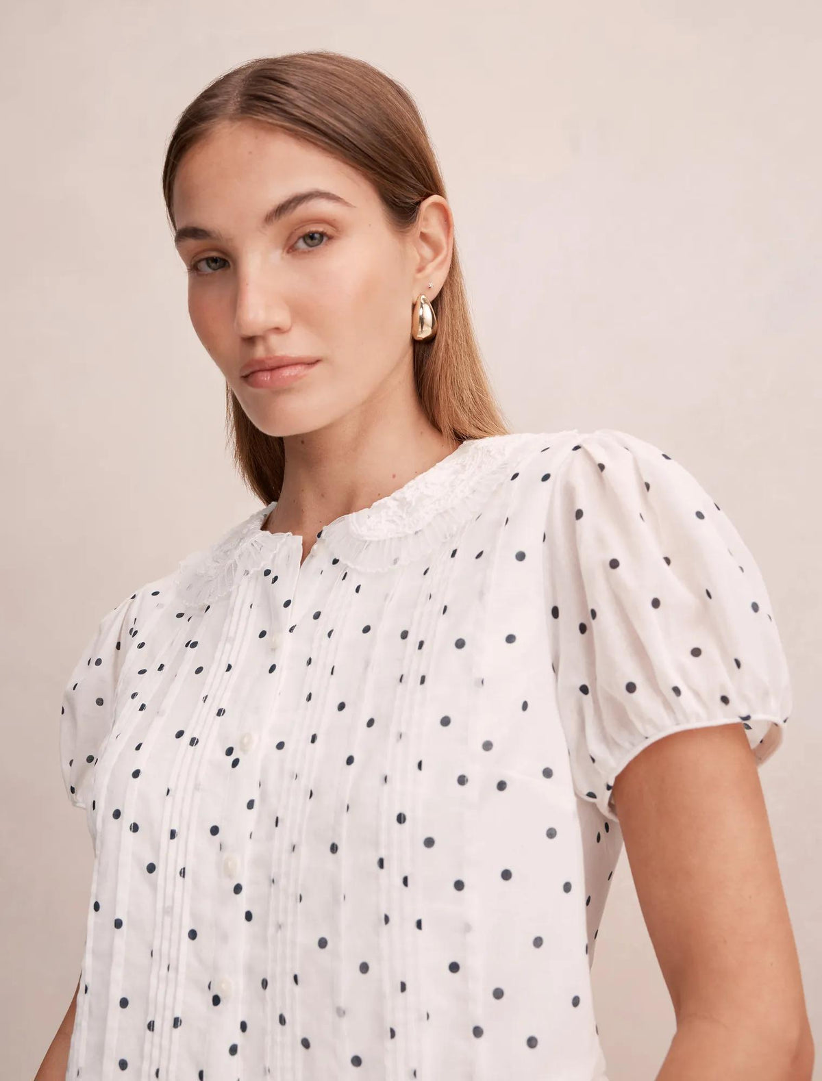 Cece Peplum Blouse Navy Findon Spot