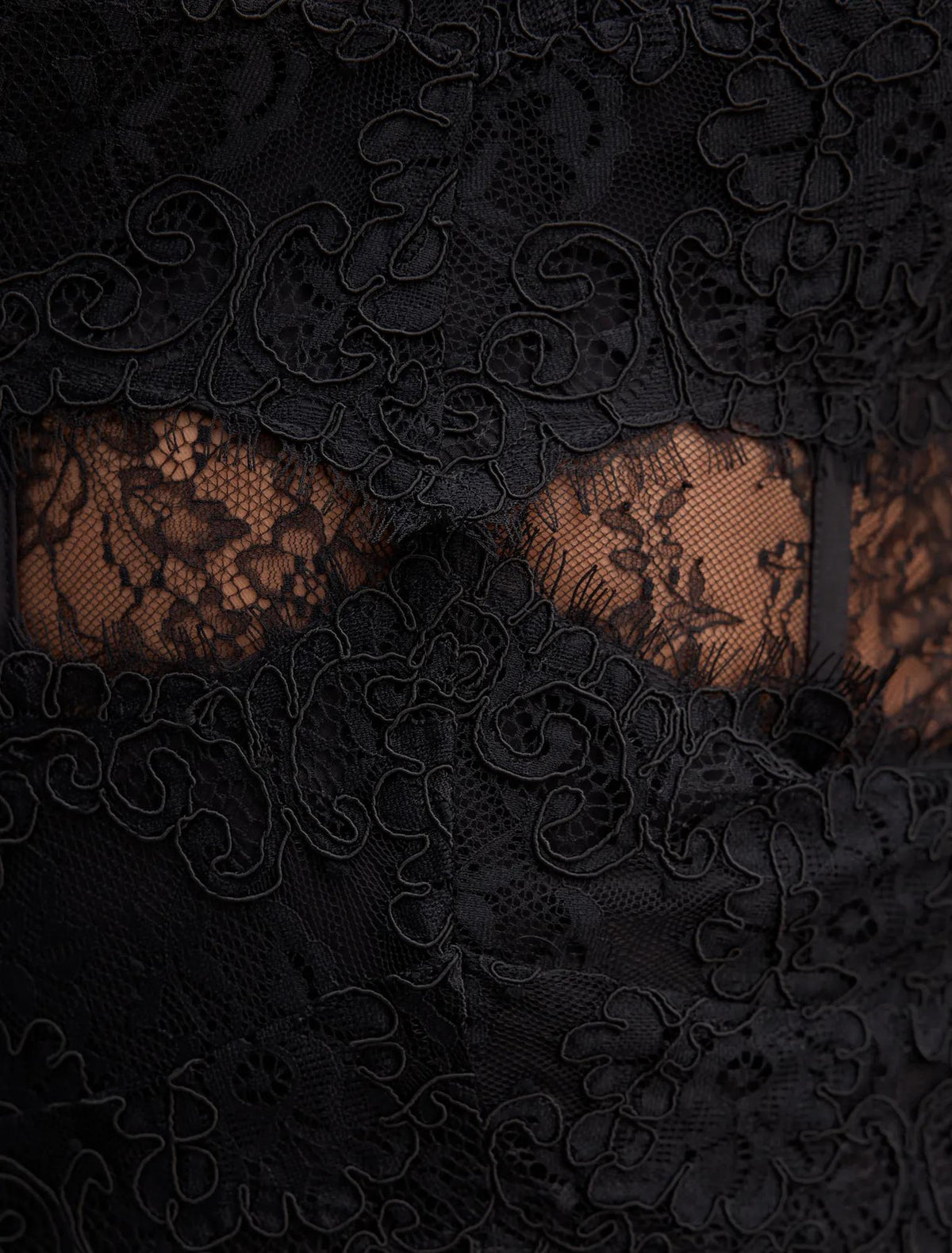 Amity Lace Corset Sheer Maxi Black