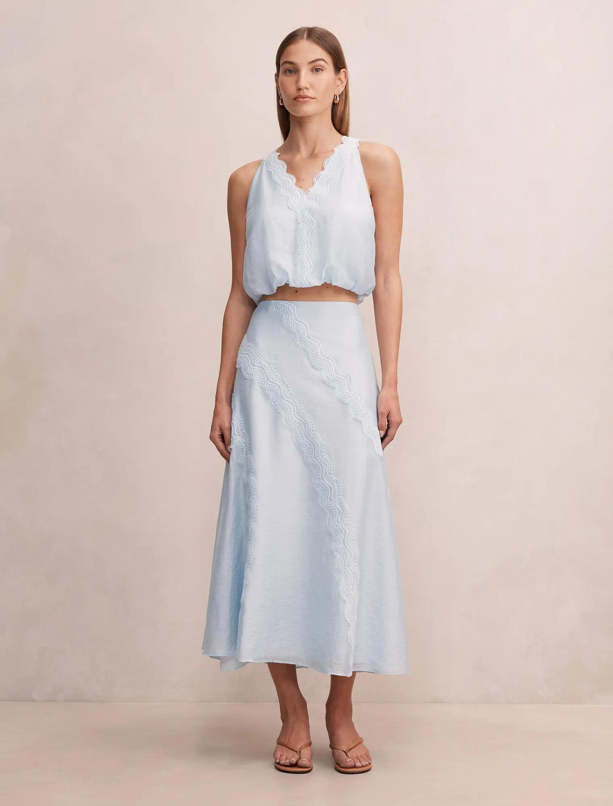 Maeve Lace Tie Top Blue Bell Co-ord