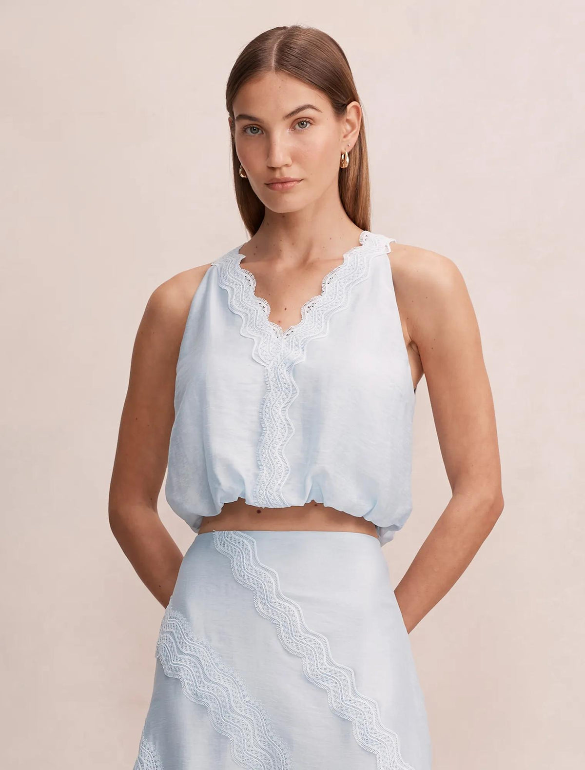 Maeve Lace Tie Top Blue Bell Co-ord