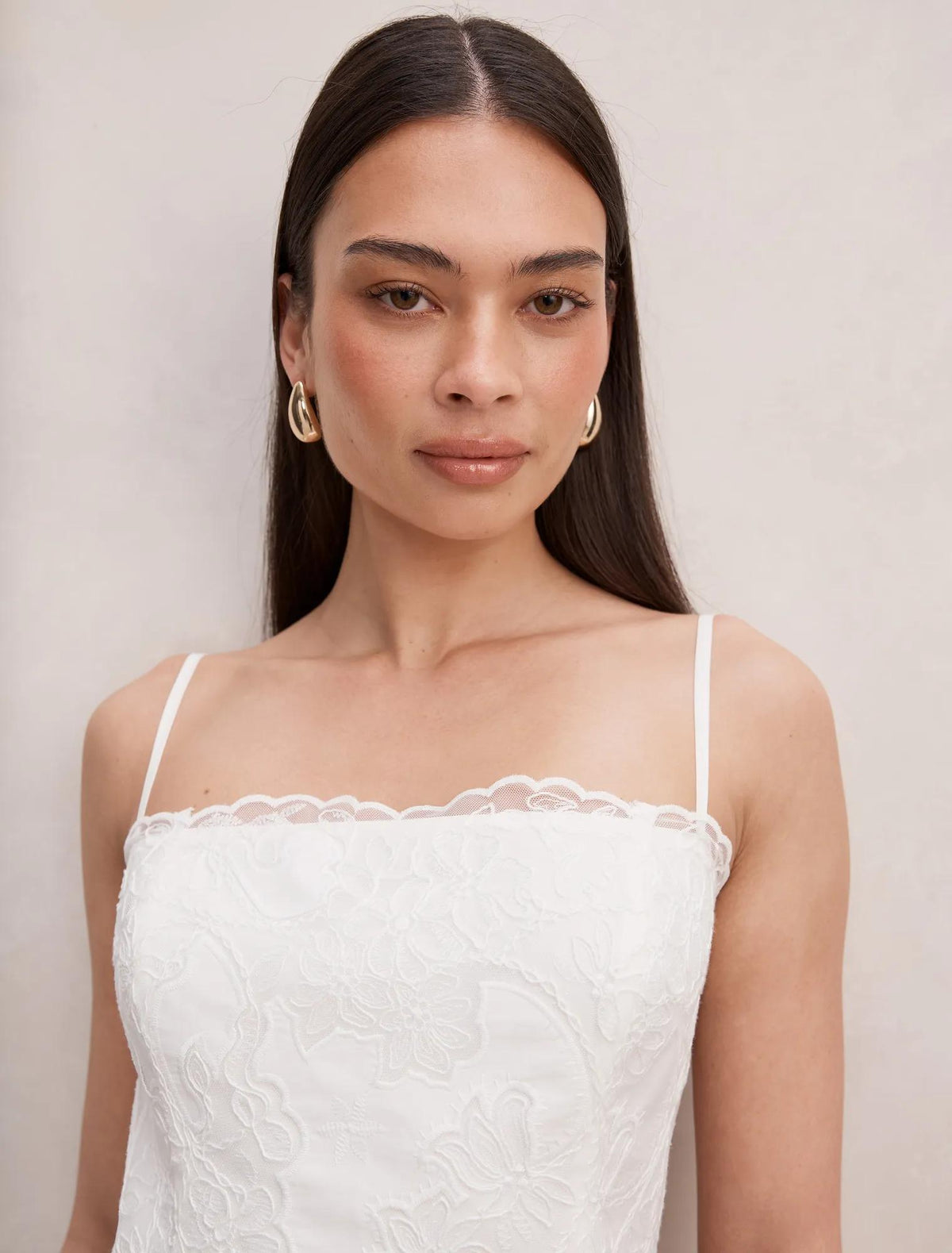 Hannah Lace Corset Top Porcelain